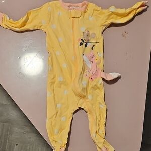 Gerber Yellow Polka Dot Footie with Animal Design